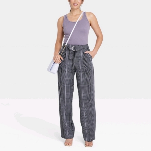 a new day Pants - *Women's High-Rise Relaxed Fit Straight Belted Trousers - A New Day
